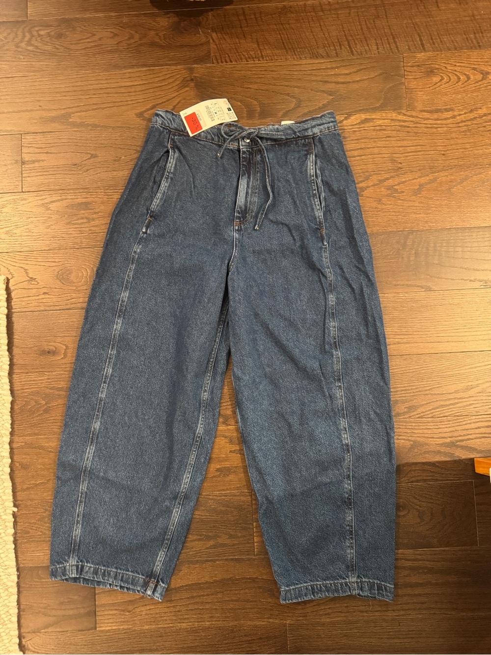 Zara denim barrel pants